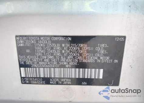2006 Toyota Rav4 from USA, damaged, VIN JTMZD33V066004107